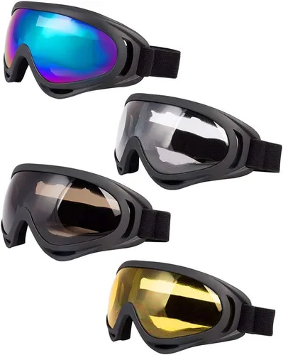 Vista 13 de LJDJ Ski Goggles, Pack of 4 Snow Snowboard Goggles, Motorcycle Goggles UV Protection Anti-fog for Men Women Kids