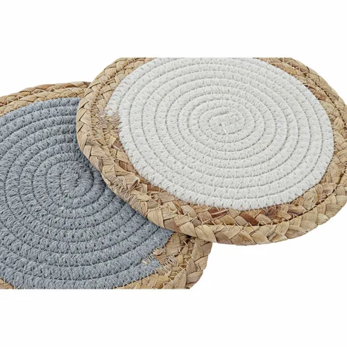 Vista 3 de Salvamantel DKD Home Decor Individual Algodón Fibra (20 x 20 x 1 cm) (2 Unidades)