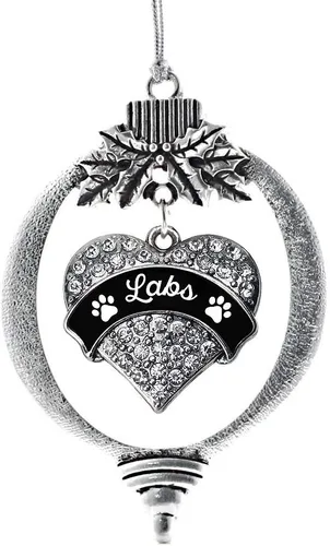 Vista 126 de Inspired Silver Adornos festivos de dije de corazón pave de plata con circonitas cúbicas