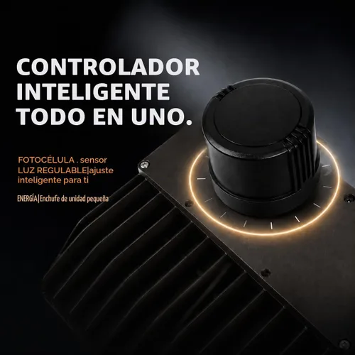 Vista 4 de ledmo Luz LED de estacionamiento de 100 W/120 W/150 W, 22500 lm, súper brillante, regulable, para exteriores, con sensor 3 en 1 con fotocélula
