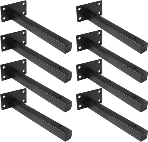 Vista 9 de Soportes de estante flotantes de 8 pulgadas, resistentes, soportes de estantería cuadrados, soportes flotantes de metal, soportes de montaje