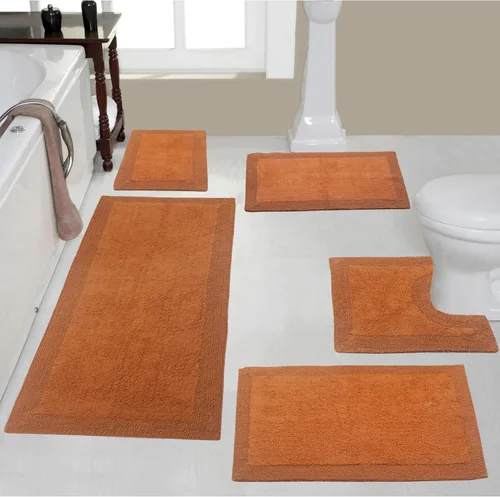 Vista 17 de Home Weavers Luxury Collection 100% Cotton Reversible Bathroom Rugs Set, Washable Rug, Soft Cotton Extra Soft and Absorbent Bath Rug, Kitchen Mat, 2