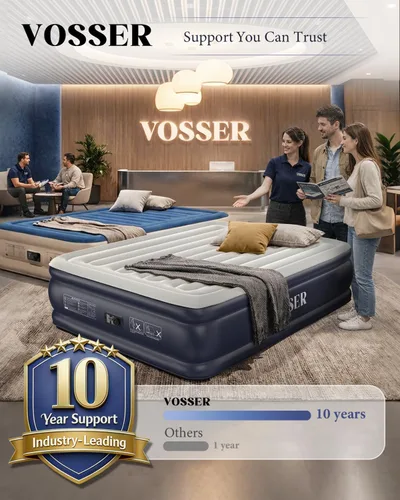 Vista 16 de VOSSER Colchón de aire tamaño King con bomba incorporada, 18 pulgadas