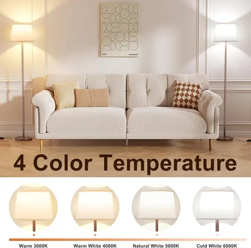 Vista 3 de Raexpectis Lámparas de pie mejoradas para sala de estar, lámpara de pie moderna con control remoto, colores regulables, temperatura