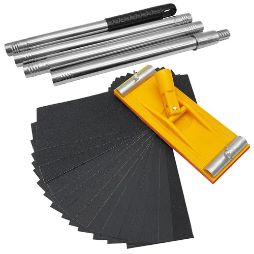 Vista 9 de Lijadora de mano, soporte para papel de lija con mango de esponja, bloque de lijado manual manual de 7 x 3.5 pulgadas para paneles de yeso, madera