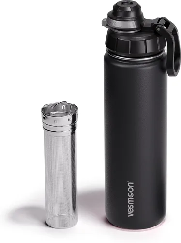 Vista 11 de Vesmoon Vessence Botella de infusión de té de acero inoxidable de 24 oz para té de hojas sueltas, agua, hierbas, frutas - Botella aislada de triple