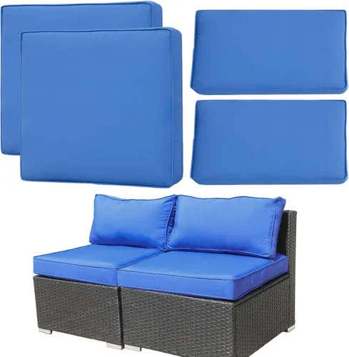 Vista 8 de [Usado] 4 Fundas de Cojines de Patio de Repuesto, Fundas de Cojines de Asiento de Patio al Aire Libre Fundas de Muebles de Sofá, Fundas Impermeables
