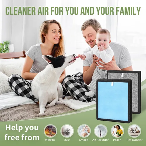 Vista 6 de Filtro de repuesto HJ-H23 compatible con Hejiko HJ-H23 Air Pu-rifier, combina con el modelo No. HJ-H23-RF, 2 juegos de filtros HJ-H23 extraíbles que