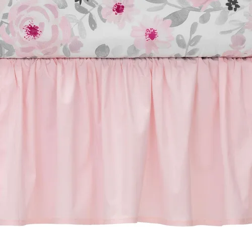 Vista 7 de Bedtime Originals Juego de cama para cuna de bebé de 3 piezas con diseño floral de acuarela rosa