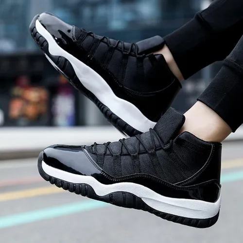 Vista 5 de MODGE Zapatos deportivos de baloncesto de caña alta para hombre, ligeros, transpirables, antideslizantes, que absorben los golpes