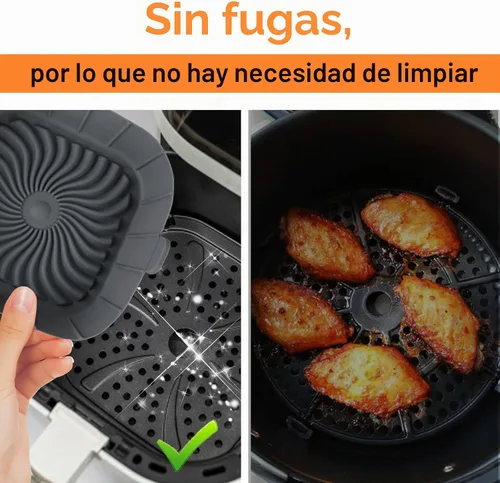 Vista 6 de Paquete de 3 forros de silicona para freidora de aire para COSORI, CHEFMAN