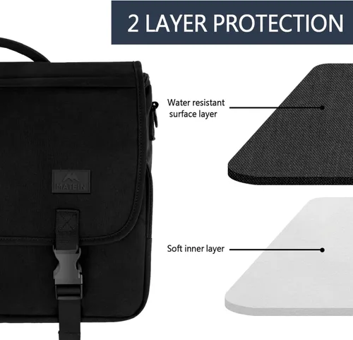 Vista 10 de MATEIN Bolsa tipo mensajero para hombres, mochila escolar para adolescentes, ligera de 17.3 pulgadas, maletín para laptop grande, bolsa cruzada