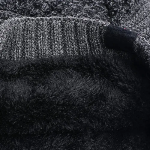 Vista 4 de Unisex Winter Knit Beanie Hat Thermal Thick Fleece Lined Snow Skull Cap for Men and Women