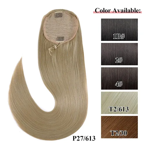 Vista 8 de Extensión de cola de caballo de 30 pulgadas de pelo largo lacio sintético, liso y suave, cola de caballo alta con clip de peine