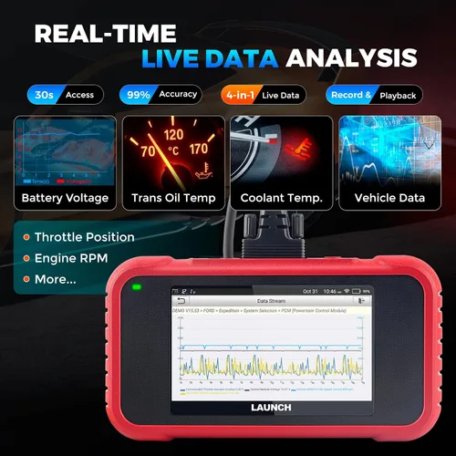 Vista 6 de LAUNCH Herramienta de diagnóstico del escáner CRP129E V2.0 Elite OBD2, 12 herramienta de escaneo de restablecimiento, AutoAuth FCA, lector de código