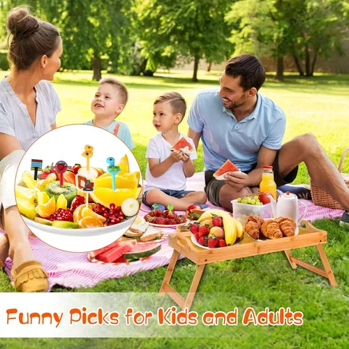 Vista 7 de OOTSR 30 púas de comida para niños, mini palillo de dientes de dinosaurio, reutilizables, para cupcakes, postres, para fiestas, cocina, caja