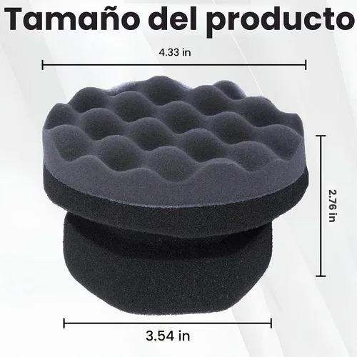 Vista 2 de 2 piezas de almohadillas aplicadoras de brillo para neumáticos, aplicador de apósito para neumáticos con agarre hexagonal, esponja de espuma