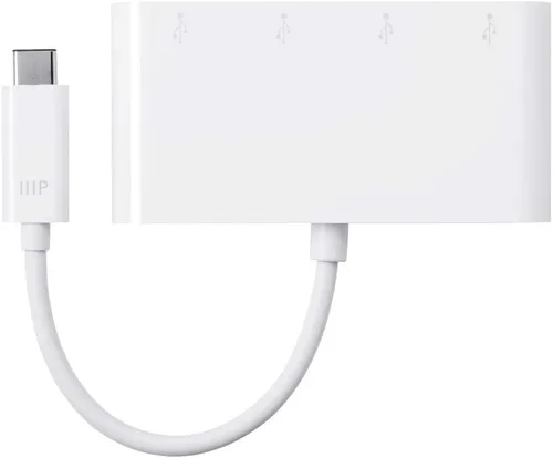 Vista 3 de Monoprice Adaptador multipuerto USB-C VGA - USB 3.0, resoluciones de hasta 1080p @ 60 Hz, blanco - Select Series