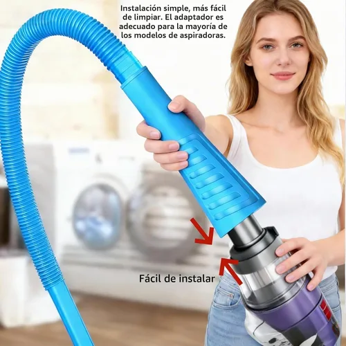 Vista 9 de Kit limpiador de ventilación para secadora, accesorio universal para manguera de vacío y cepillo de pelusa, limpia eficazmente los conductos
