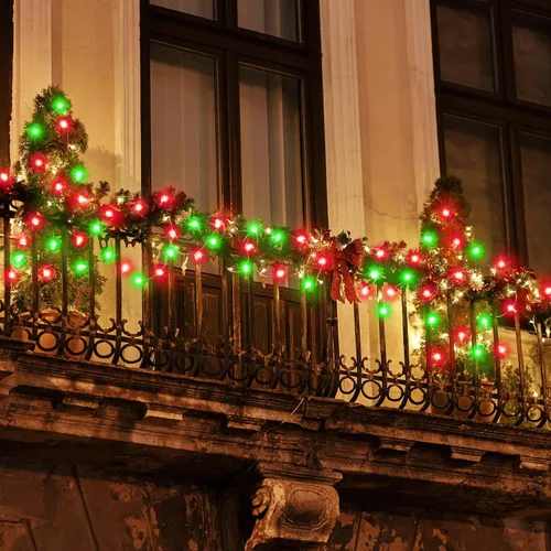 Vista 5 de Baquler Luces solares de Mardi Gras de 98 pies, 8 modos, 300 LED, decoración al aire libre, impermeables, para suministros de decoración de patio