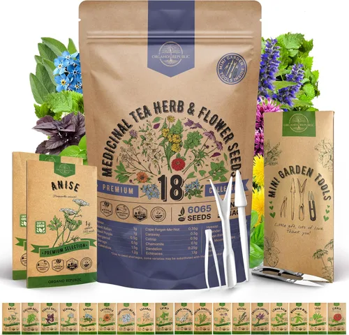 Vista 7 de Organo Republic - Paquete surtido de semillas de 15 flores comestibles para interior y exterior, más de 4800 flores de variedades autóctonas sin