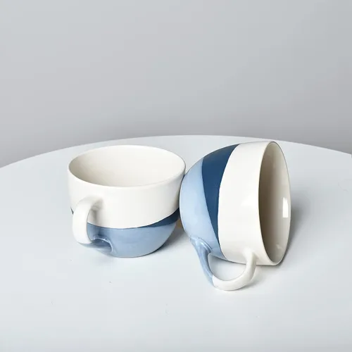 Vista 6 de Bosmarlin Juego de 2 tazas grandes de cerámica para café con leche, tazas de sopa jumbo para oficina y hogar, 18 onzas, aptas para lavavajillas