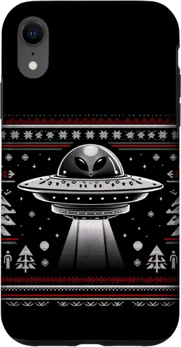 Vista 24 de Lindo alienígena OVNI Navidad Ugly Sweater Pijamas Caso para iPhone 16