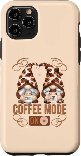 Vista 27 de iPhone 16 Funny Coffee Mode On For Women With Cute Coffee Gnomes Case