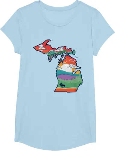 Vista 16 de Michigan Outside - Camiseta con ilustración artística
