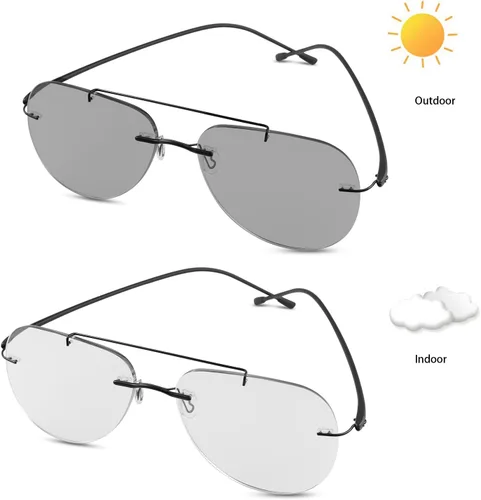 Vista 8 de Gafas de lectura fotocrómicas progresivas multifocales para computadora UV400, lentes de sol de transición, gafas de sol anti luz azul