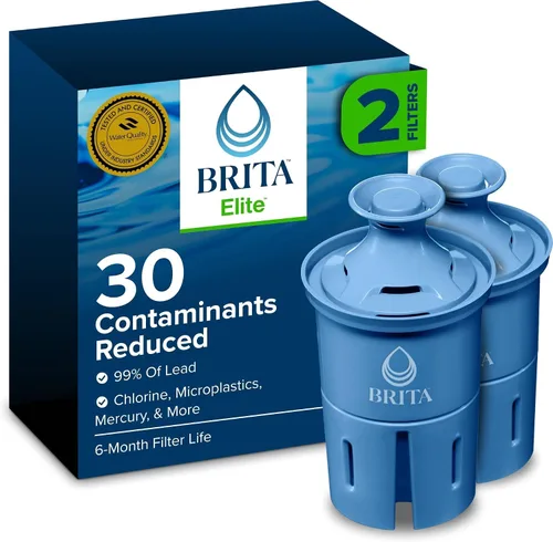Vista 16 de Brita Elite - Filtro de agua de repuesto, jarras y dispensadores, 1 paquete WQA and NSF/ANSI Certified, Reduces 99% Lead & Microplastics, Removes