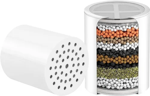 Vista 8 de Paquete de 4 cartuchos de filtro de ducha de repuesto compatibles con cabezales de ducha filtrados WEAQUA/SparkPod, filtro suavizador de agua