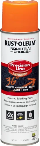 Vista 28 de Rust-Oleum 203035-12PK Pintura en aerosol invertida industrial a base de agua, 17 onzas, naranja alerta APWA, paquete de 12 unidades APWA Alerta