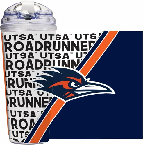 Vista 129 de Rico Industries Taza acrílica NCAA estándar de 24 onzas con tapa con bisagra, taza de doble pared oficialmente licenciada con pajita