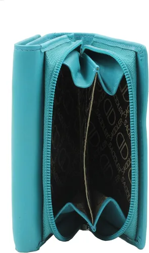 Vista 3 de SADDLER Cartera de cuero de lujo triple pliegue con protección RFID para mujer con monedero con cremallera tarjetero de crédito múltiple