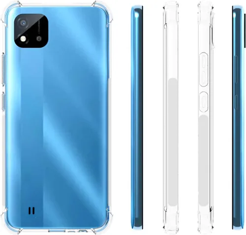Vista 2 de USTIYA Funda para Realme C11 2021/Realme C20 C20A TPU transparente de cuatro esquinas funda protectora transparente suave
