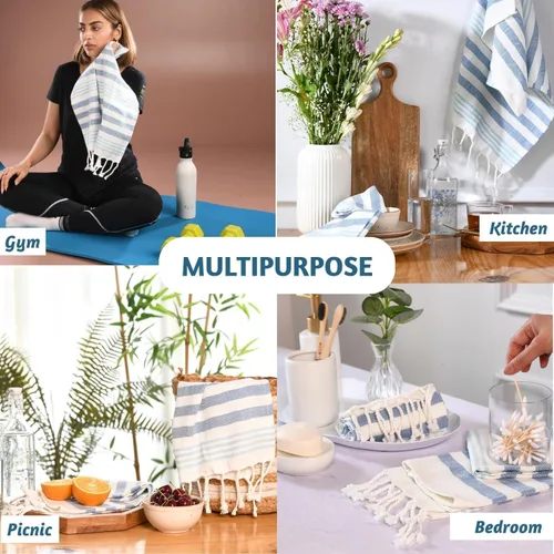 Vista 7 de Folkulture Toallas de mano para baño (16 x 30) Juego de 2 toallas de mano decorativas con lazo para colgar Juego de toallas de mano turcas 100%