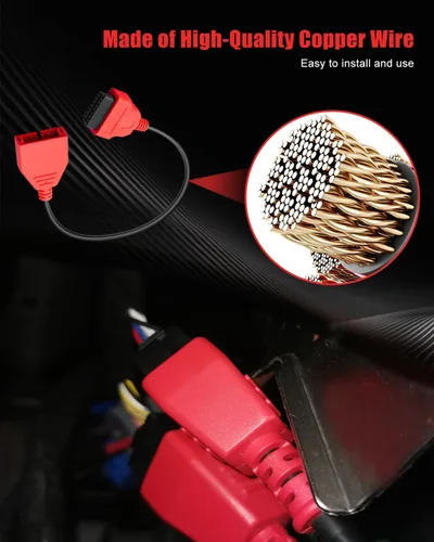 Vista 5 de Cable adaptador OBD2 a OBD1 apto para GM 12 pines macho OBDI a OBDII 16 pines hembra conector de cable de extensión, adaptador de herramienta