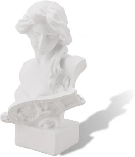 Vista 12 de Escultura de resina blanca, figura de réplica de arte clásico para decoración de estantes de oficina en casa, adorno de modelo de boceto estético
