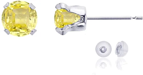 Vista 39 de Aretes de tuerca de plata de ley 925 chapados en oro de 14 quilates macizo, oro amarillo, blanco o rosa de 0.236 in Amatista