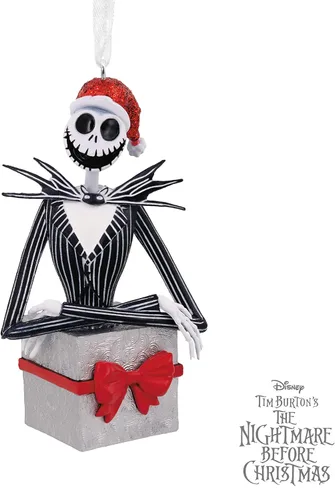 Vista 6 de Hallmark Disney Tim Burton's The Nightmare Before Christmas Jack Skellington en Adorno Navideño de Regalo