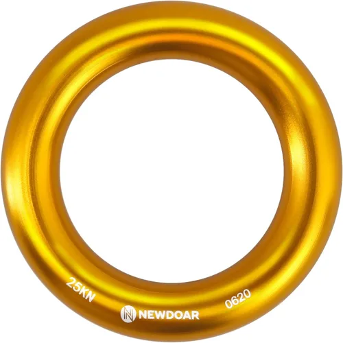 Vista 7 de NewDoar Rappel Ring 25kN Oro Grande O-Ring Cuerda Conector para Escalada Arborista Rescate Hamaca y Slackline