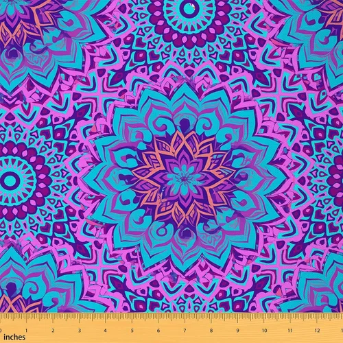 Vista 8 de Castle Fairy - Tela decorativa con flores Mandala de Castle Fairy por The Yard, diseño rústico de diente de león floral naturaleza planta
