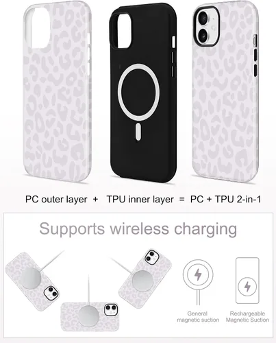 Vista 622 de Jusy Funda compatible con MagSafe con estampado de caparazón de tortuga marrón para iPhone 7/8/SE, cubierta protectora de TPU suave magnética