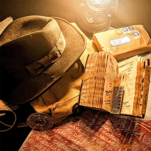 Vista 3 de Bisavch Indiana Jones - Diario del Santo Grial, réplica clásica de película, colección de cosplay, cuaderno de escritura de cuero vintage, regalo