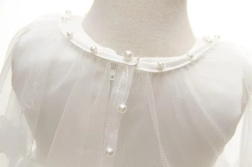 Vista 6 de Juego de 3 piezas de vestido de bautizo, vestido formal para niña, Marfil