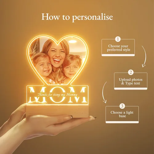 Vista 2 de Bemaystar Regalos personalizados para mamá para el día del padre, regalos personalizados para madres de hija, hijo, niños, regalo personalizado