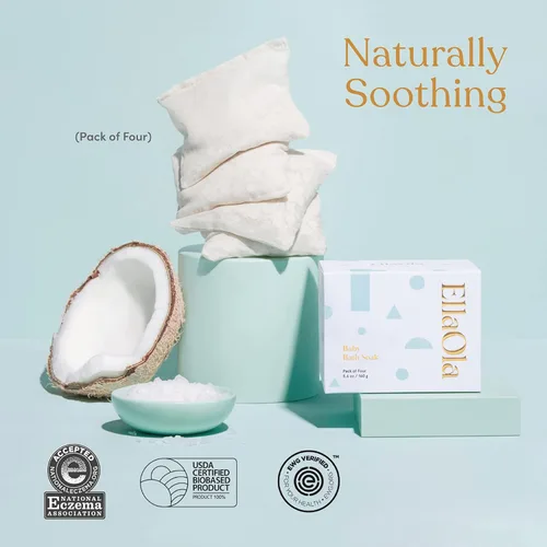 Vista 3 de ELLAOLA Baño de Avena para Remojo para Bebés, Niños y Adultos - Baños de Té para Bebés Hechos con Prebióticos para Alivio de la Piel Seca, Con