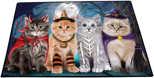 Vista 23 de Doggie of the Day Siberian Cats Floor Mat - 4th of July Independence Day - Best Dog Doormat - Protector Decor - Unique Portrait Art - Premium