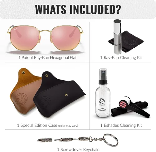 Vista 8 de Ray-Ban RB3548N Lentes planas hexagonales, gafas de sol cuadradas y redondas con kit oficial de gafas